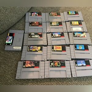 Classic Gray SNES  16 game lot